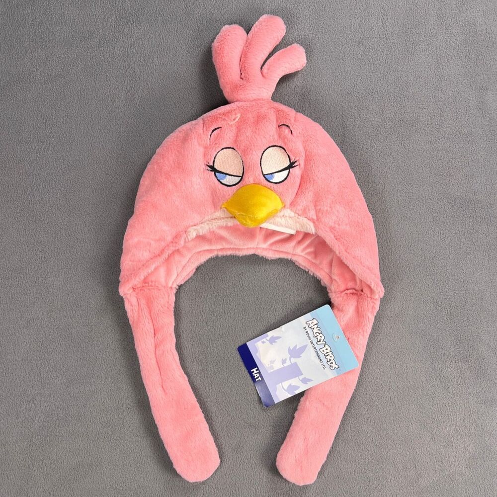Angry Birds Stella Pink Bird Plush Beanie Hat Flaps Trapper Rovio Commonwealth